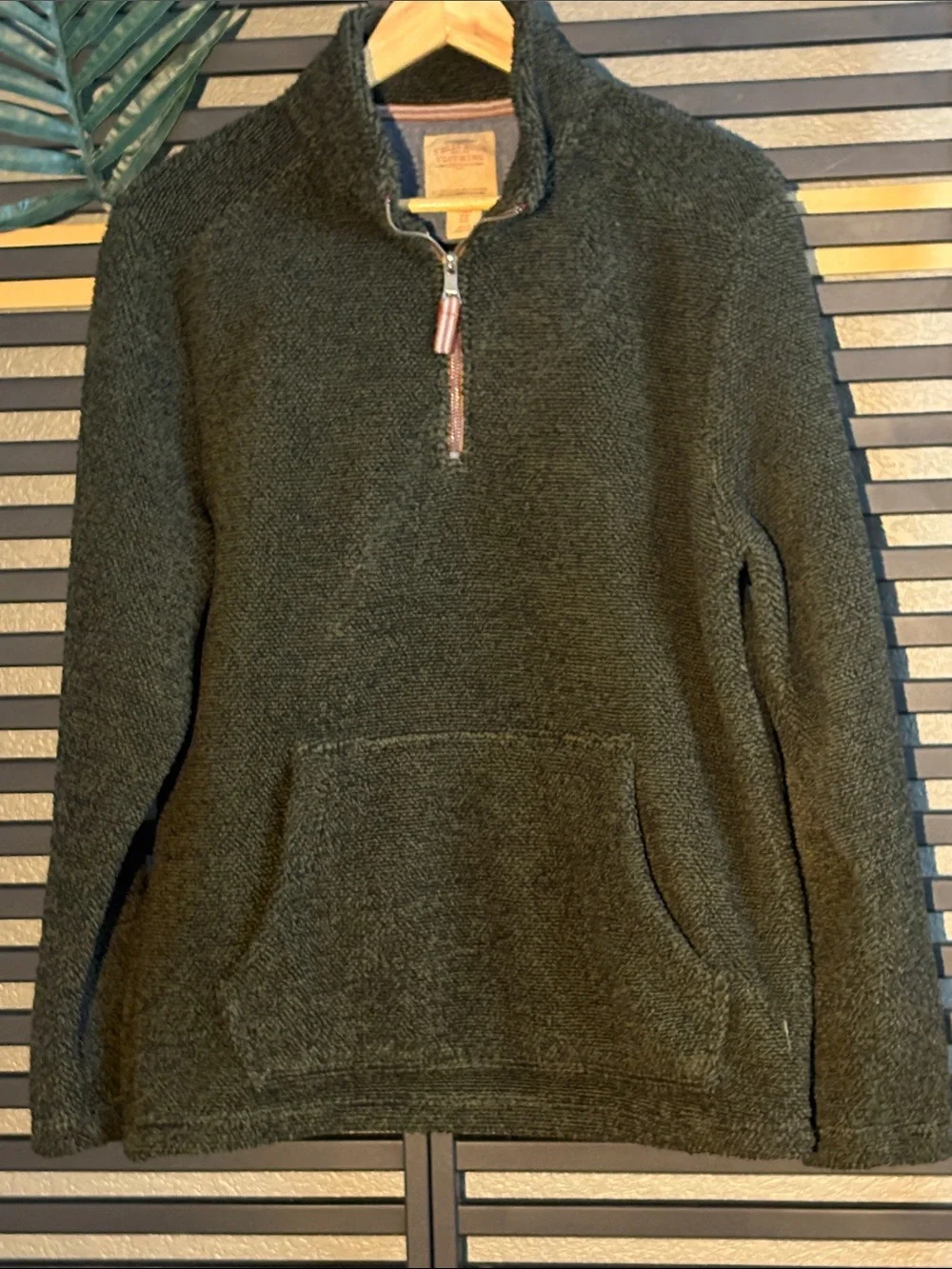 Telluride Men's Olive Half-Zip Sweater Pullover